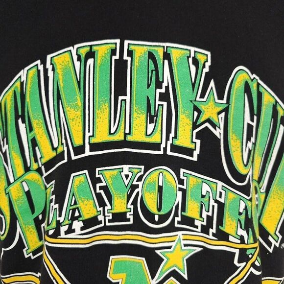 Vintage Minnesota North Stars T Shirt Mens Size Small Black 90s 1991 Made In USA - Picture 2 of 9